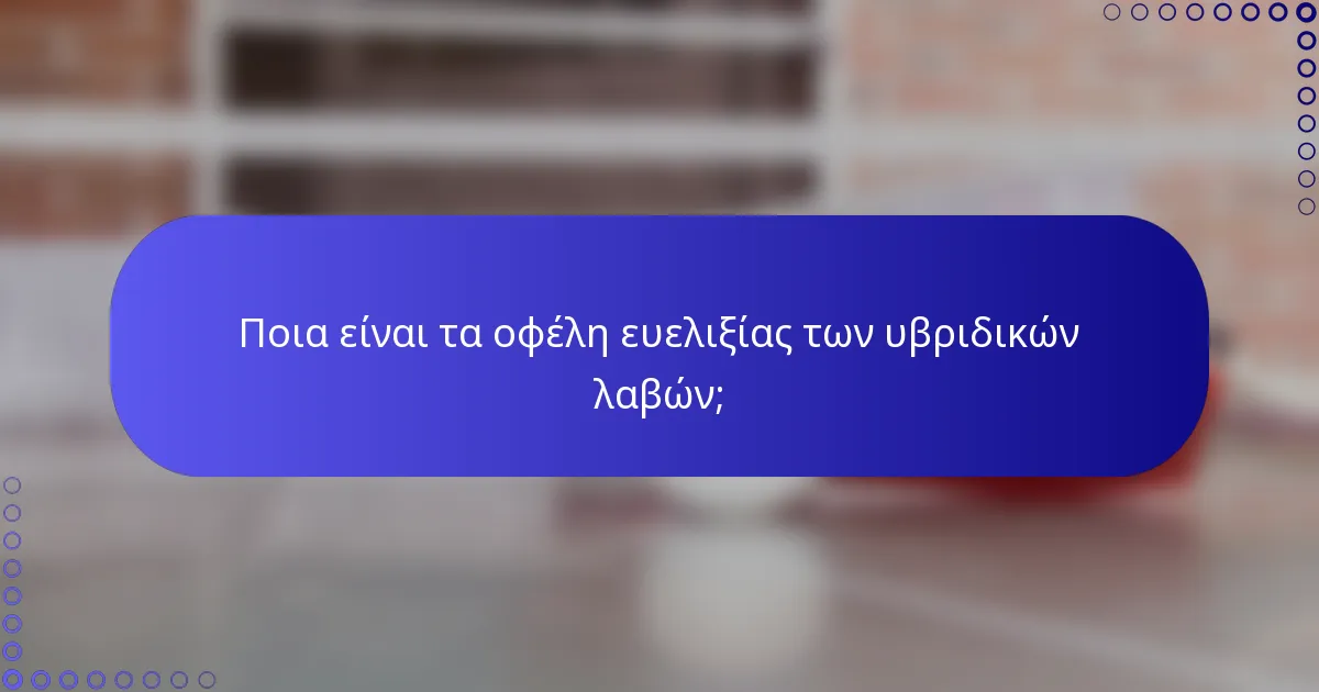Ποια είναι τα οφέλη ευελιξίας των υβριδικών λαβών;