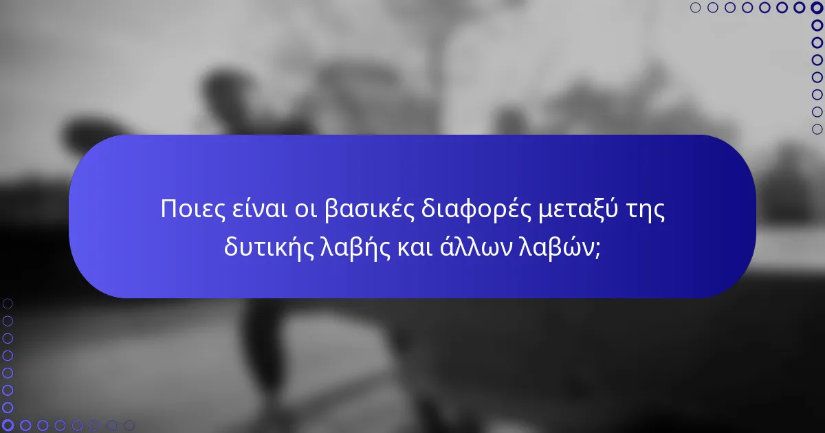 Ποιες είναι οι βασικές διαφορές μεταξύ της δυτικής λαβής και άλλων λαβών;