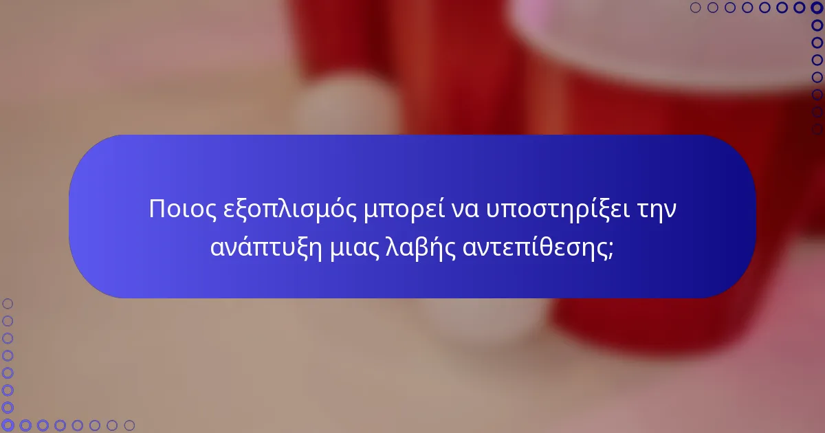 Ποιος εξοπλισμός μπορεί να υποστηρίξει την ανάπτυξη μιας λαβής αντεπίθεσης;