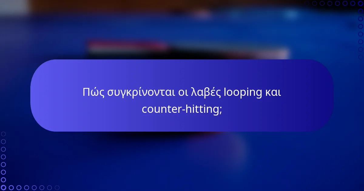 Πώς συγκρίνονται οι λαβές looping και counter-hitting;