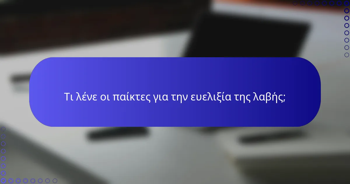 Τι λένε οι παίκτες για την ευελιξία της λαβής;